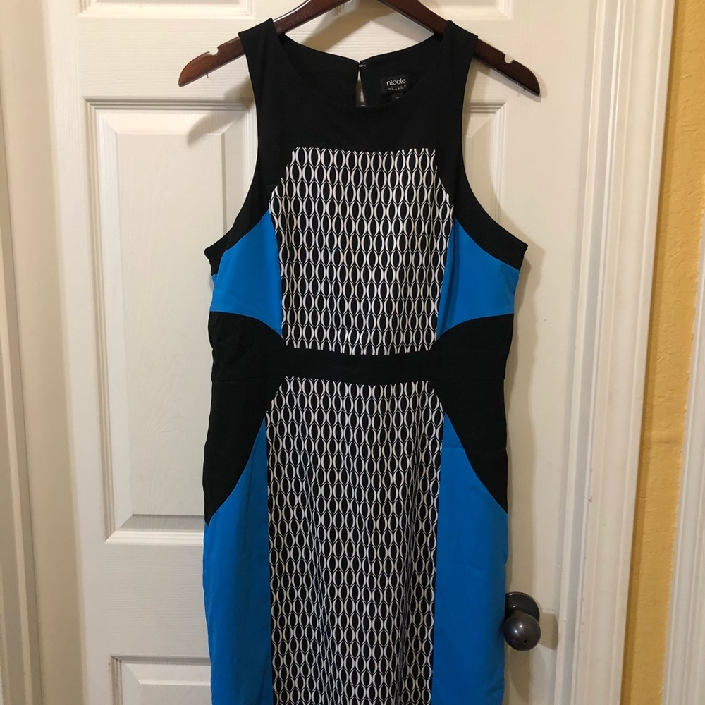 Blue and black dress